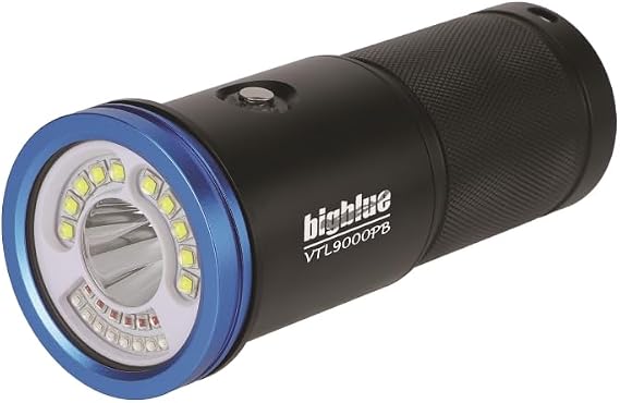 Bigblue VTL 9000 Lumen Wide Beam w/Blue Light Mode + 1300 Lumen Spot Beam - Black