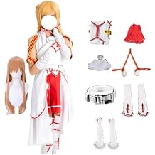 Yuuki Asuna Cosplay Costume Outfit Gown Dress Full Set with Wig
