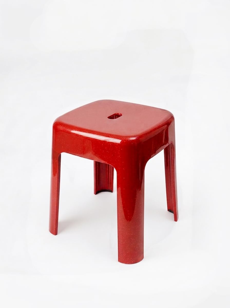 Kırmızı, Plastik Alaska Model Sağlam Tabure 36x36x46cm