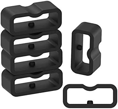 6-Pack Fastener Rings Compatible with Fitbit Luxe/Inspire 3/Inspire 2/Inspire/Inspire HR/Ace 2/Ace 3 Band Keeper, Silicone Replacement Watch Band Loop/Holder/Retainer