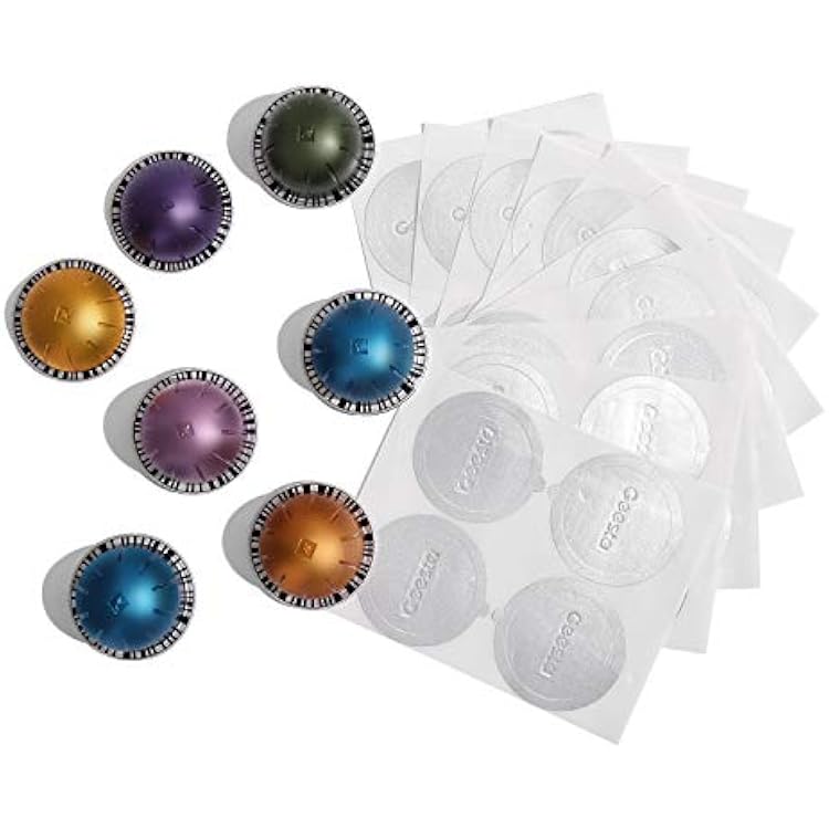 Geesta Reusable Aluminum Foil Seals Lid Compatible with Nespresso Vertuoline Capsule-120 Pcs 120 PCS