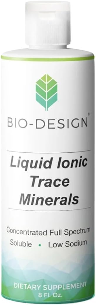 Liquid Ionic Trace Minerals - Concentrated Full-Spectrum Minerals -Naturally Low Sodium, Superior Absorption & Bioavailability - 8oz Fl Oz.