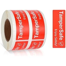 500 Pieces Tamper Evident Label1* 3 Inch Food Delivery Stickers Temper Proof Tape Roll Safe Secure Tamper Evident Seals for Food Container Pizza Boxes (Red)