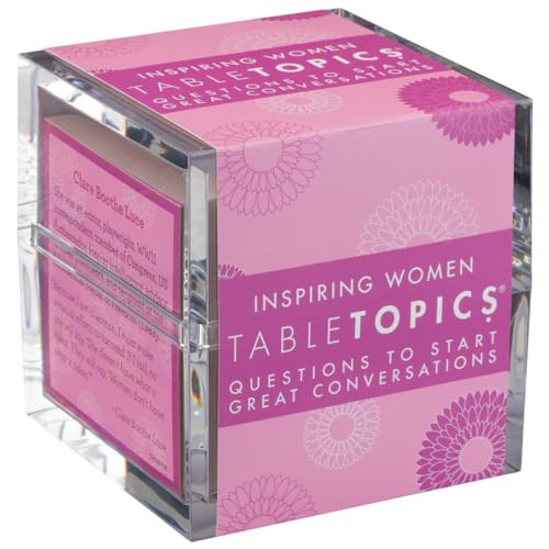 TableTopics Inspiring Women Question Card Game - 135 Conversation Starter Cards with Inspirational Quotes and Prompts for Discussions About Female Role Models, Perfect for Girls Nights
