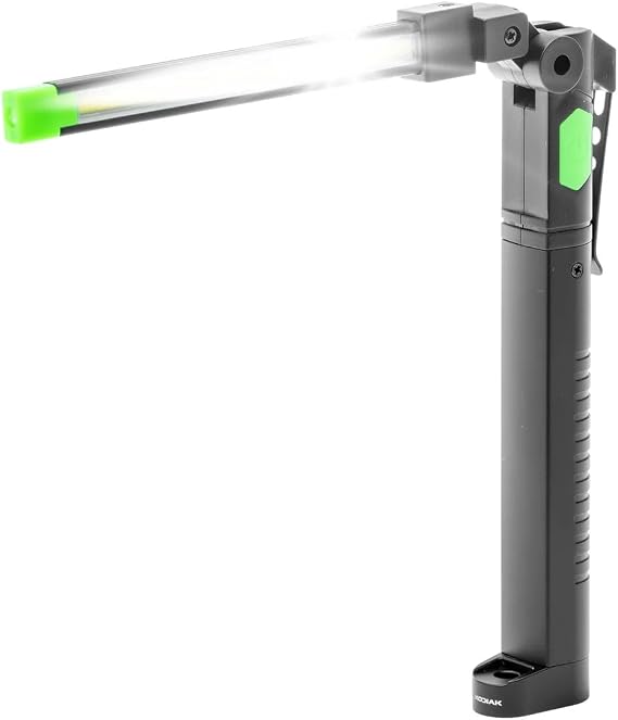 Kodiak The Krank Rechargeable Slim Work Light | 350 Lumen Folding LED Mechanic Light | Magnetic Base & 270-Degree Rotating Head | 1-Hour Fast Charge USB-C Pocket Flashlight