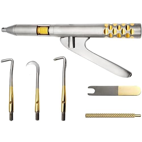 ARTMAN Instruments Dental Automatic Crown Remover Spring Loaded Gun Type with 3 Replacement Tips & Adjusting Wrench Titanium Spring for Durable & Controlled Impulse Strength