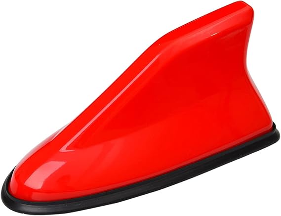 BELOMI Adhesive-Mount AM/FM Car Shark Fin Antenna Cover, Red
