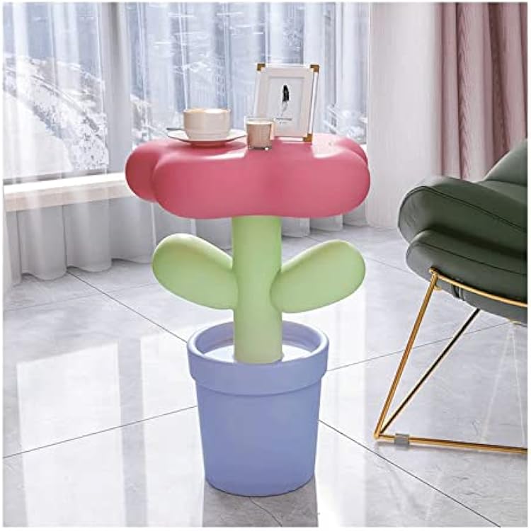 Mesa de Centro Creative Tulip Side Table Flower Shape Decorative Small Coffee Table 60  41cm Resin Sofa End Table for Living Room Balcony Bedroom Furniture Center Cocktail