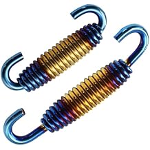 1 Pack 2 Pcs Motorcycle Exhaust Pipe Spring, Exhaust Pipe Active Spring Fastener,Universal For Motorbike Scooter Atv (Multicolored)