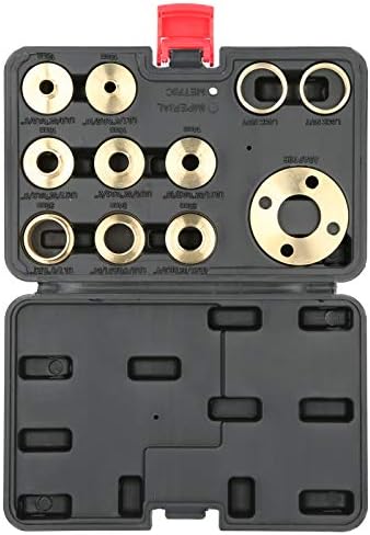 BTER Router Template Guide Set, 11pcs Solid Brass Template Guide Bushing Set, Portable Router Guide Bushing Kit with Carrying Case, Lock Nuts & Template Guide Adapter for Hinge Routing, Dovetailing
