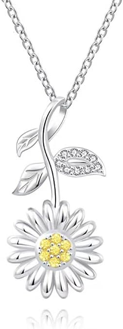 Sunflower Necklace, S925 Sterling Silver 18K Gold Plated Pendant