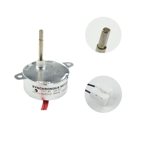 Synchronous Motor TYC-40 AC 12V 5RPM CW/CCW Flat Shaft 35MM | for Fiber Optic Light Christmas Ornamen