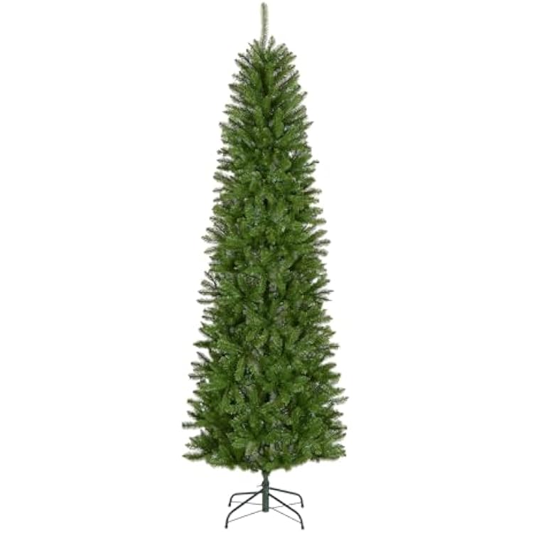 National Tree Company 7.5 ft Unlit Kingswood Fir Slim Artificial Christmas Tree, 1,075 Tips, Includes Stand, Green