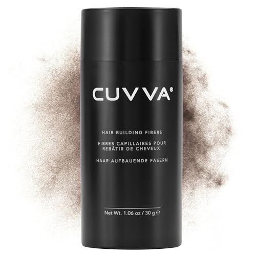 CUVVA Hair Building Fibers 30g - Instantly Fill in Fine and Thinning Hair to Create a Thicker, Fuller Look - 13 Different Shades for Men & Women - Light Brown