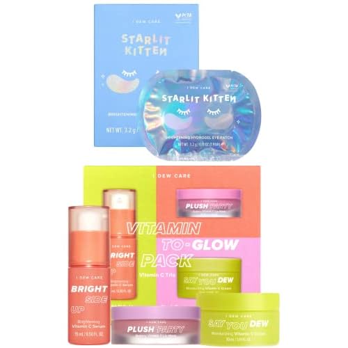 I DEW CARE Hydrogel Eye Patch - Starlit Kitten, 5 EA  Skincare Set - Vitamin To Glow Pack Bundle