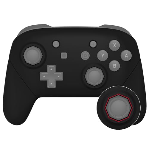 eXtremeRate Black Faceplate Backplate Handles Cover, Octagonal Gated Sticks Design DIY Replacement Grip Housing Shell for Nintendo Switch Pro Controller - Controller NOT Included