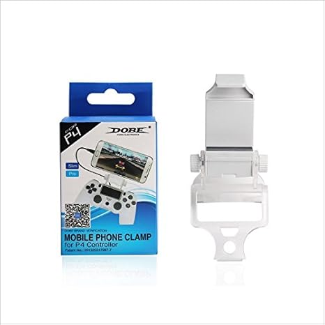Dobe Mobile Smart Phone Clip Mount Holder White for Sony PlayStation 4 Dualshock 4 Controller
