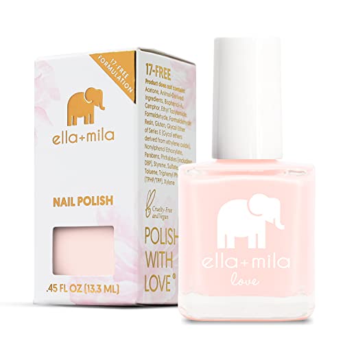ellamila Professional, Quick Dry, Long-Lasting & Chip-Resistant Pink Nail Polishes Barely Pink - 0.45 fl oz