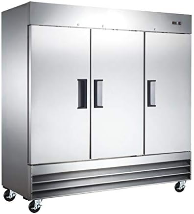 Omcan 50027 81-inch Reach In Freezer With 3 Doors And 72 Cu. Ft. Capacity