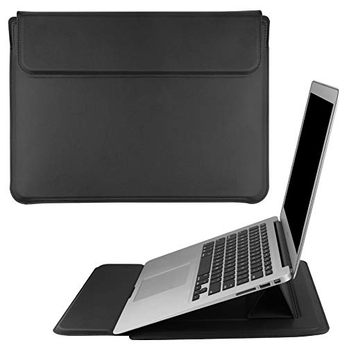13.3 Inch Laptop Sleeve Case PU Leather Case Compatible with MacBook Air 13 M1 2021-2018  MacBook Pro 13 2021-2016  Surface Pro 8 2021  Surface Go 3 2021, Sleeve Pouch Black
