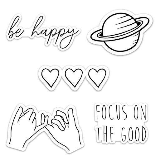 Cute Vinyl Laptop and Water Bottle Decal Sticker Pack, Made in US Black  White
