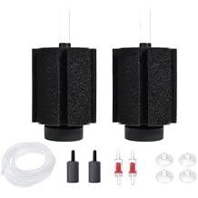 ALEGI Aquarium Bio Sponge Filter with Ceramic Media for Clear and Quiet Aquariums for Betta Fry Shrimp Tiny Fish Tank (10-40 Gallon 2 Pack)