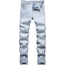 Mens Stretch Tapered Jean Pants Trendy Slim Fit Comfort Waist Jeans Casual Skinny Denim Pencil Pants