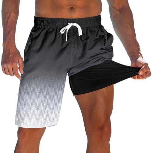 westwolf Mens Swim Trunks with Compression Liner 9 Quick Dry Board Shorts