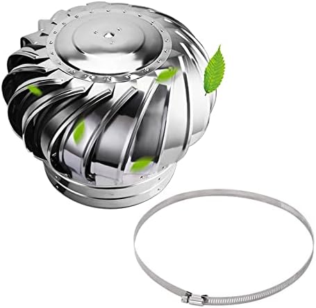 Stainless Steel 304 Non Power Roof Ventilator, Roof Vent for Leak Proof Vent Cap Fan, Wind Turbines Attic Air Vent Ventilating Turbines Vents, Rotating Chimney Cap for Houses Factory Attic Farm