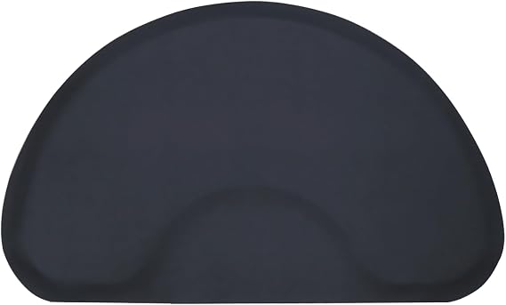 Salon-Mate Modern Elements 3 x 5 Black Solid HalfCircle Mat Black