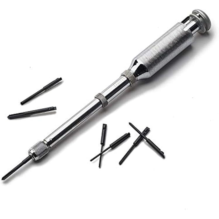 9 Classic Yankee Push Drill - Mini Drill Set with 8 Double Fluted Bits - Chrome Plated Solid Brass Hand Drill with No Chuck Necessary - Small Hand Tool Ideal for Tight Areas by Kings County Tools