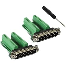 TwinkleBay DB25 Breakout Connector D-sub Breakout 25 Pin Connector Male with Nut (Pack of 2)