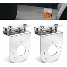 2PCS Watermelon Light Brackets, 90 Angled Clamp-On Frame Mount for Under Glow Lights, 304 Mirror-Polished Stainless Steel, 2mm Thick, No Drilling Required, Universal for Semi Trailers Trucks Pickups