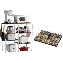 Artibear White Microwace Stand Rack Bundle ABS Spice Drawer Rack 6PCS for Kitchen
