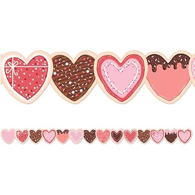 Teacher Created Resources Frosted Heart Cookies Die-Cut Border Trim