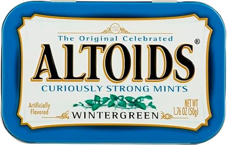 Altoids Wintergreen Candy, 1.76oz Tin Container, 12 Containers/box