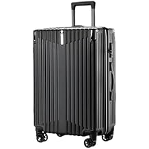 Suitcase Luggage Large Capacity Suitcase Zipper Trolley Case Universal Wheel Strong and Durable Password Suitcase(Black,24IN)