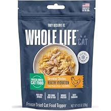 Whole Life Cat Freeze Dried Cat Food - Human-Grade Wet Food Toppers, Snacks & Lickable Treats, Instantly Hydrating Natural Broth Just Add Water - Shredded Chicken, 4.5 Oz