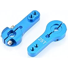 Apex RC Products 25T for Futaba Blue Aluminum Dual Clamping Servo Horn - 2 Pack #8014