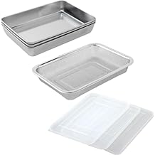 Ernest A-76437 Stainless Steel Frying Pan, 7 Pieces 3 Bats, 1 Colander, 3 Lids, Made in Japan