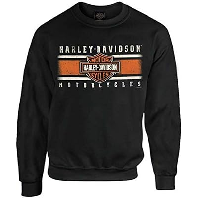 Harley-Davidson Mens Custom Iconic B&S Fleece Pullover Sweatshirt - Black