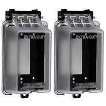 ENERLITES Outdoor Outlet Cover Extra-Duty in-Use Weatherproof Outdoor Decorator/GFCI Receptacle Outlets, Weatherproof Enclosure, 1-Gang 6.1H x 3.4W x 2.8D, Clear Cover, IUC1V-D-2PCS, 2 Count