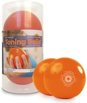STOTT PILATES Toning Ball, Two-Pack (Orange), 1 lbs / 0.45 kg Each