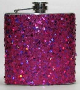 Hot Pink Sequin Glitter Sparkly 6 oz Stainless Steel Hip Flask Gift
