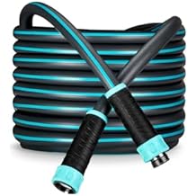 Hybrid Garden Water Hose 75 ft x 5/8, Durable Heavy Duty Material, Kink-Free with Swivel Grips and Anodized Couplings, 700006 by New England Garden Tools