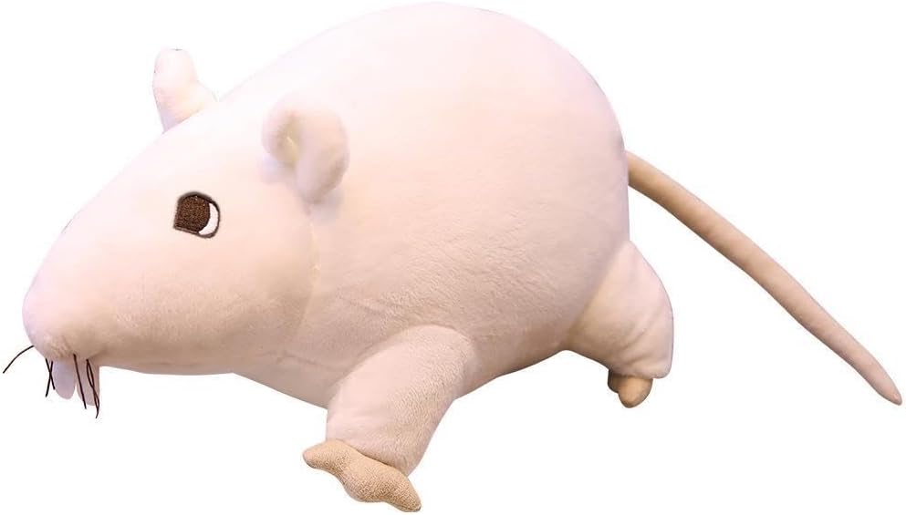 7inch Rat Plush Pillow, Rat Stuffed Animal Plushie Toy for Kids Girls Boys, Birthday Gifts Room Decorations White