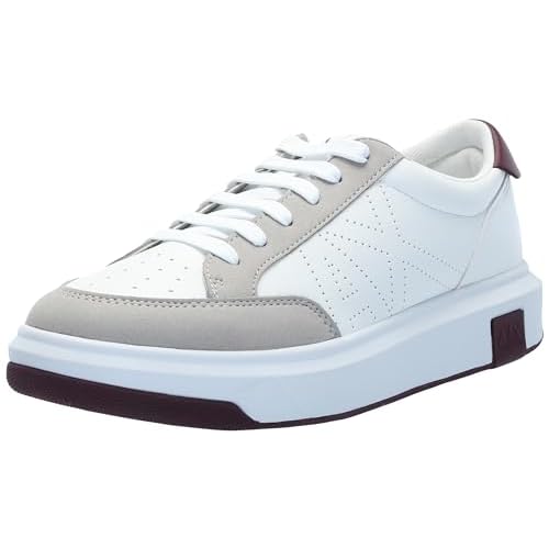 Armani Exchange Mens Suede Perforated Logo Low Top Sneaker