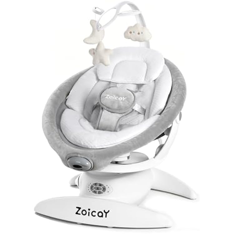 Baby Swing, 3-in-1 Baby Swings for Infants with Motion Detection & Vibration Soother, 360 Rotating Electric Baby Swings with 5 Speeds & 3 Swing Modes, Infant Swing for Baby with 12 Preset Melodies