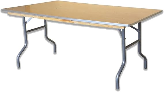 TentandTable 72 Inch Wood Banquet Folding Table, Heavy Duty 4 Pack