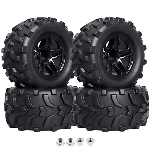 Hobbypark 4-Pack RC Truck 2.8 Tires & Wheels Rims with Foam Inserts 12mm Hex Hub for 110 ElectricNitro Power Off Road Monster